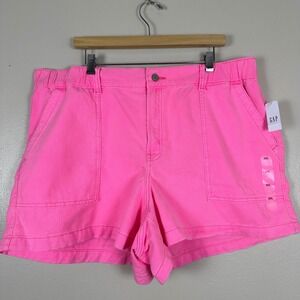 Gap Women's XXL Denim Shorts Neon Pink Ultrasoft Elastic Waist NEW